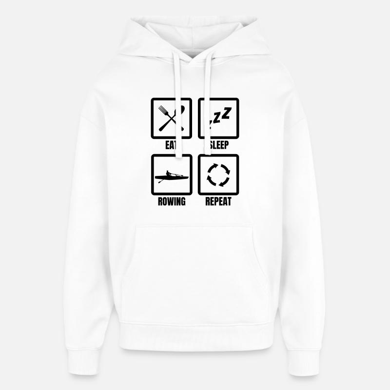 Ruderer Routine - Oversized Unisex Hoodie von Stanley/Stella - Weiß