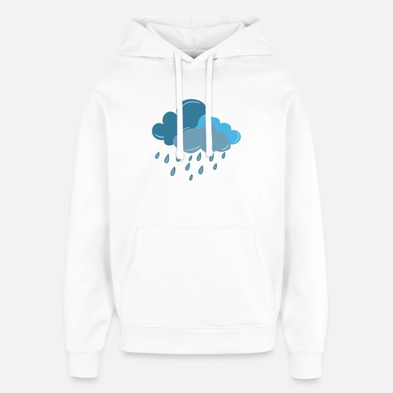 Cloud, Rain, Thunderstorm - Oversized Unisex Hoodie by Stanley/Stella - white