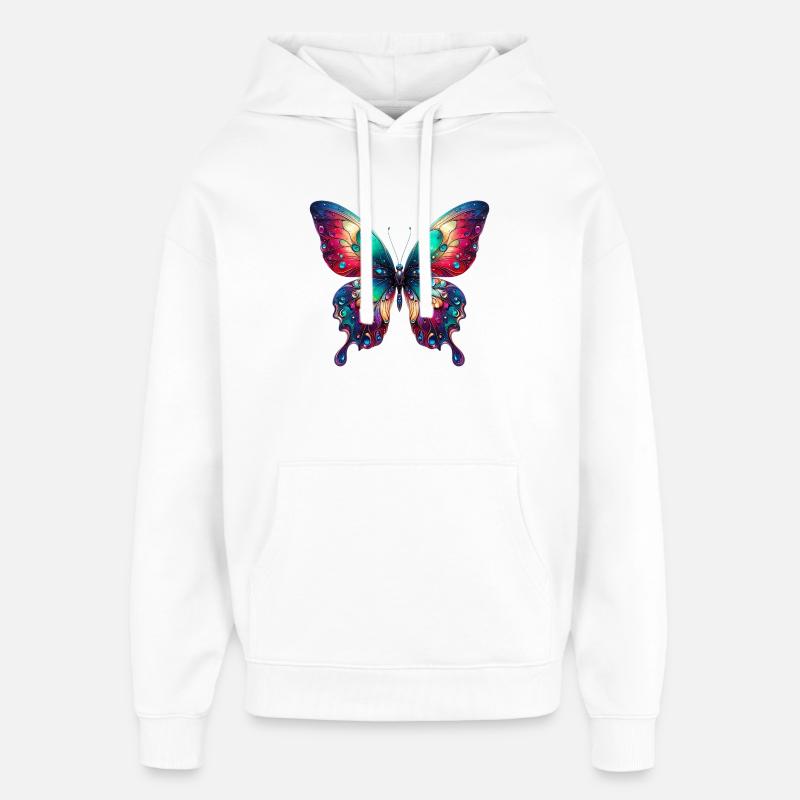 Papillon - Sweat à capuche unisexe Stanley/Stella Oversized - blanc