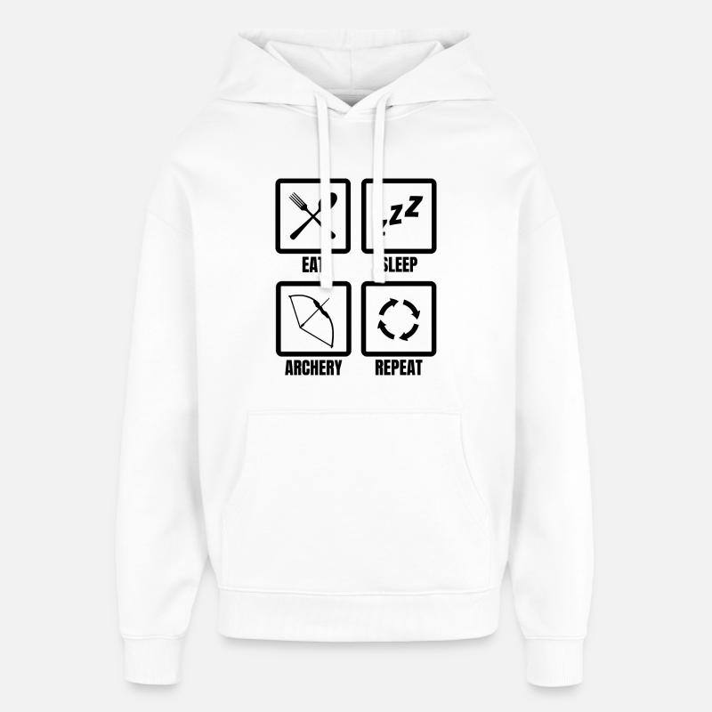 Routine de l’archer - Sweat à capuche unisexe Stanley/Stella Oversized - blanc