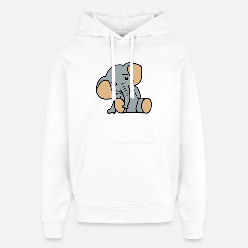 Petit éléphant mignon - Sweat à capuche unisexe Stanley/Stella Oversized - blanc