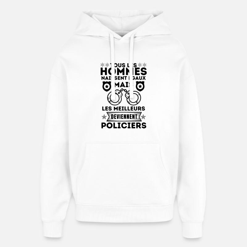 Les vrais hommes deviennent policiers 2 - Sweat à capuche unisexe Stanley/Stella Oversized - blanc