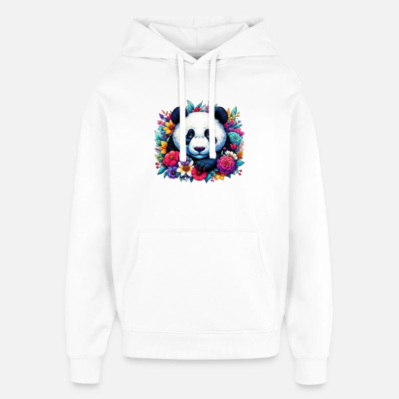 Panda - Oversized Unisex Hoodie by Stanley/Stella - white