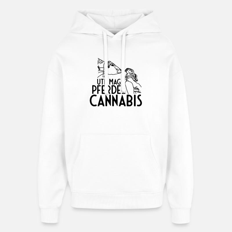 Désherbage du chanvre Canabis - Sweat à capuche unisexe Stanley/Stella Oversized - blanc