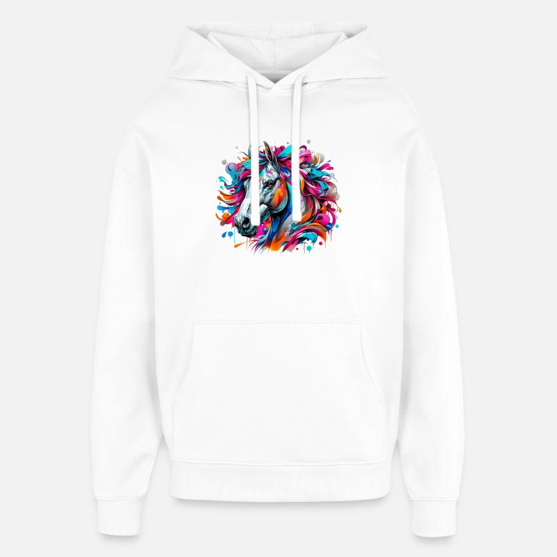 Pferd - Oversized Unisex Hoodie von Stanley/Stella - Weiß