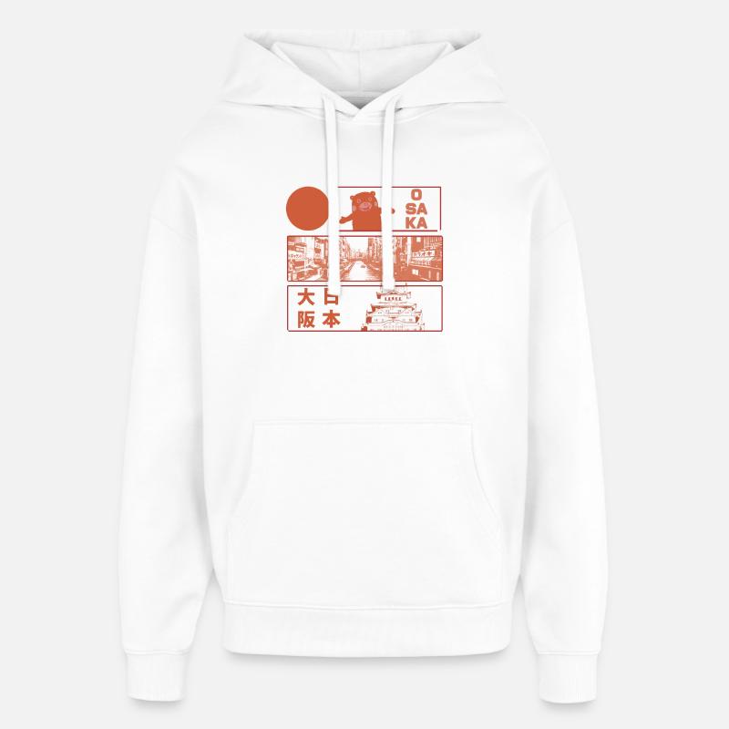 Visiter le château d’Osaka - Sweat à capuche unisexe Stanley/Stella Oversized - blanc