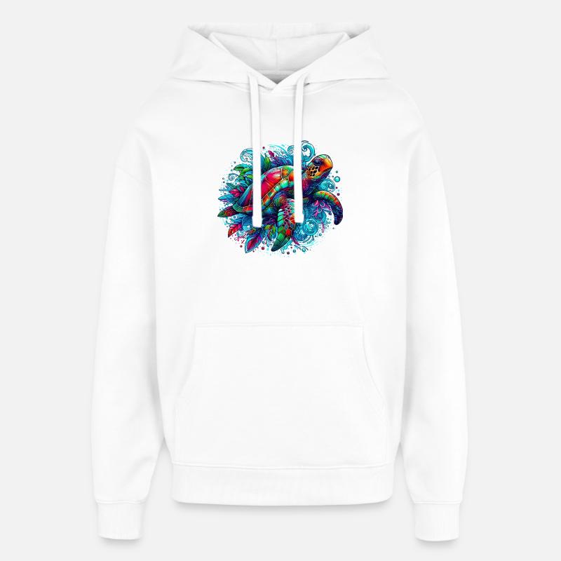 Tortue - Sweat à capuche unisexe Stanley/Stella Oversized - blanc