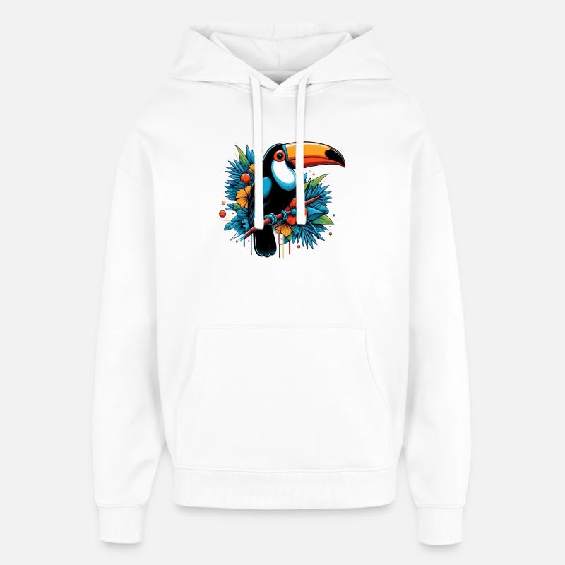 Toucan - Sweat à capuche unisexe Stanley/Stella Oversized - blanc