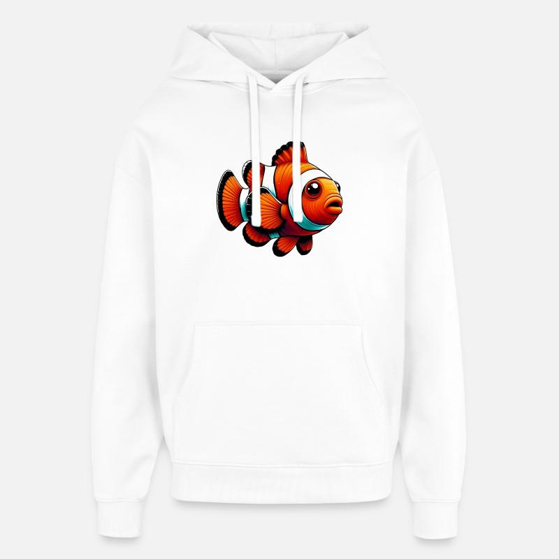 Poisson-clown - Sweat à capuche unisexe Stanley/Stella Oversized - blanc