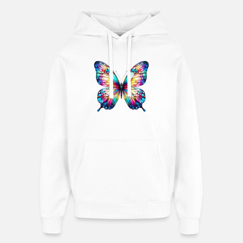 Papillon - Sweat à capuche unisexe Stanley/Stella Oversized - blanc