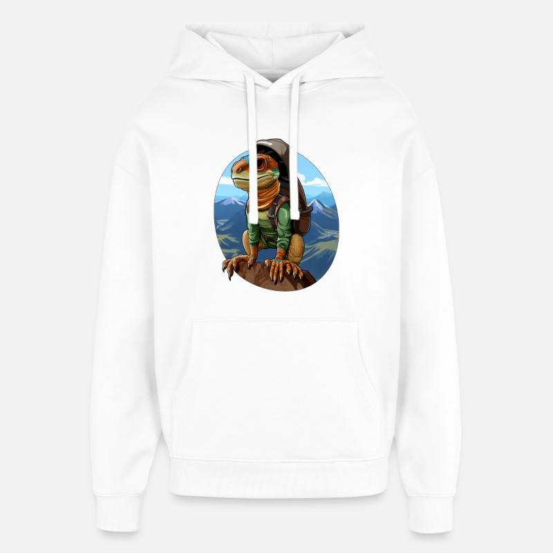 Eidechsen Bergsteiger / Wandern Eidechse - Oversized Unisex Hoodie von Stanley/Stella - Weiß