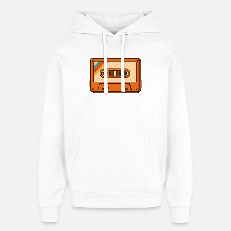 Cassette rétro - Sweat à capuche unisexe Stanley/Stella Oversized - blanc