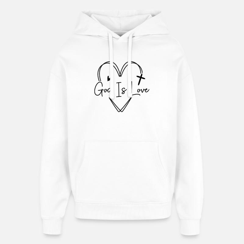 Dieu est amour Design inspirant - Sweat à capuche unisexe Stanley/Stella Oversized - blanc