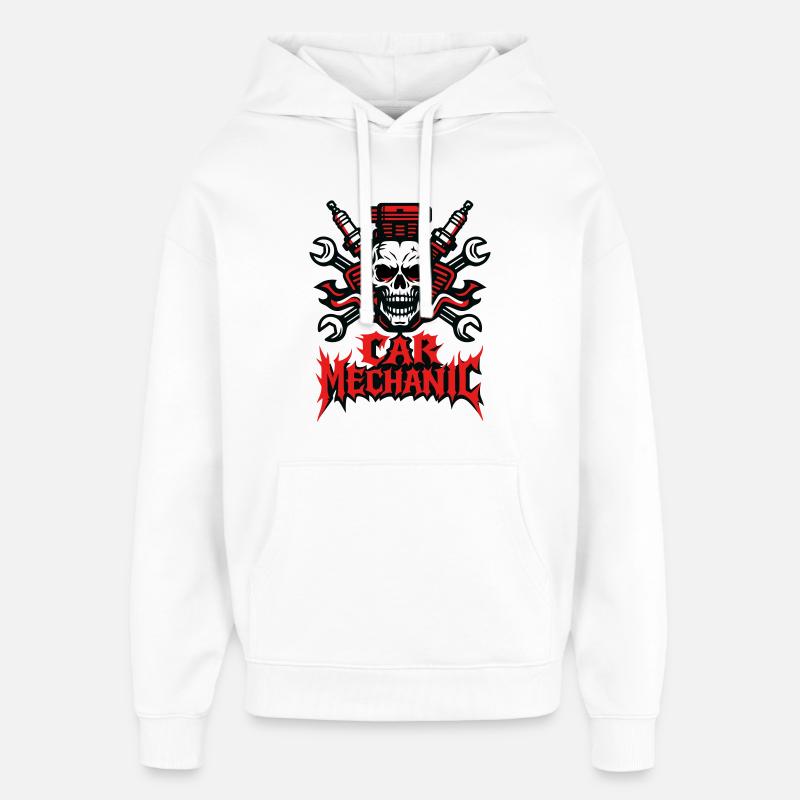 Mécanique automobile Heavy Metal - Sweat à capuche unisexe Stanley/Stella Oversized - blanc