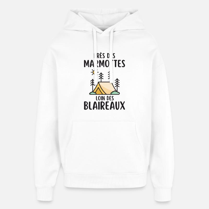 Citation marmotte blaireau  - Sweat à capuche unisexe Stanley/Stella Oversized - blanc