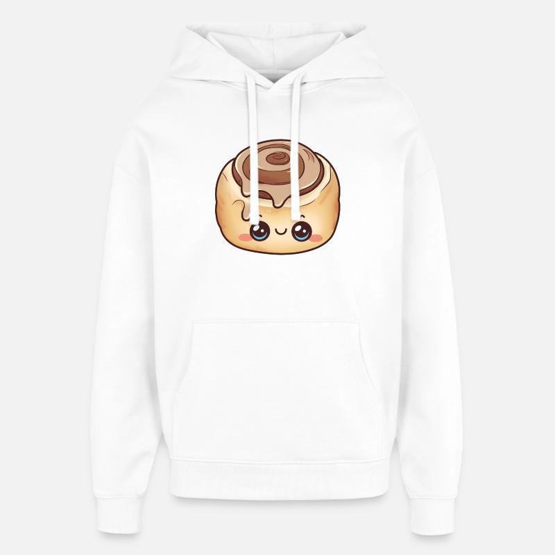 Rouleau de cannelle mignon kawaii - Sweat à capuche unisexe Stanley/Stella Oversized - blanc