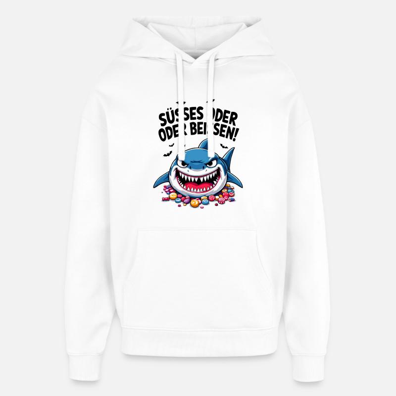 Halloween Süßes oder Saures Hai Süßgkeiten - Oversized Unisex Hoodie von Stanley/Stella - Weiß