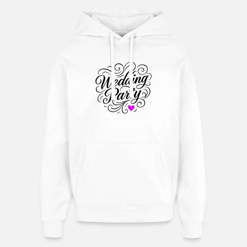Fête de mariage Fête de mariage - Sweat à capuche unisexe Stanley/Stella Oversized - blanc
