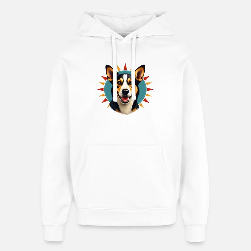 Corgi Soleil Radiant - Sweat à capuche unisexe Stanley/Stella Oversized - blanc