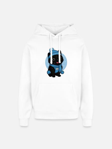 Cuddly Dog Winter Magic - Oversized Unisex Hoodie by Stanley/Stella - white