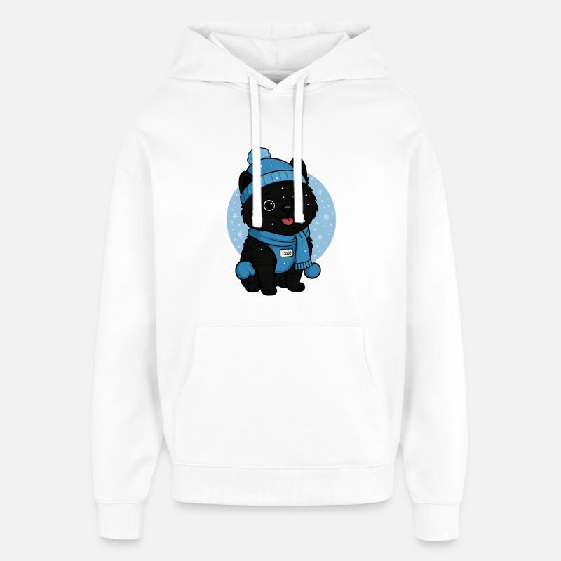 Kuschelhund Winterzauber - Oversized Unisex Hoodie von Stanley/Stella - Weiß