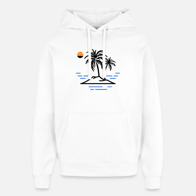 Île Palm - Sweat à capuche unisexe Stanley/Stella Oversized - blanc