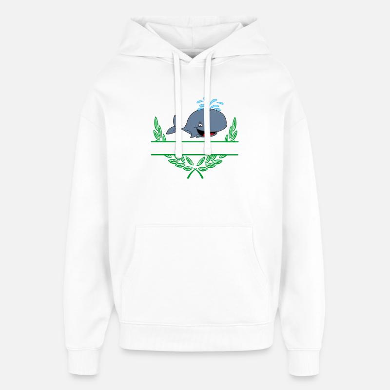 Baleine avec espace de noms - Sweat à capuche unisexe Stanley/Stella Oversized - blanc