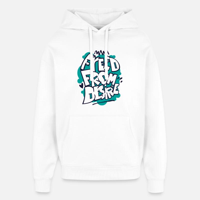 Feed From Desire Graffiti Tee - Sweat à capuche unisexe Stanley/Stella Oversized - blanc