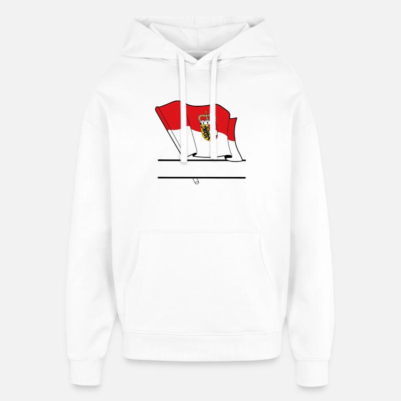 Drapeau de Salzbourg – Espace de noms - Sweat à capuche unisexe Stanley/Stella Oversized - blanc