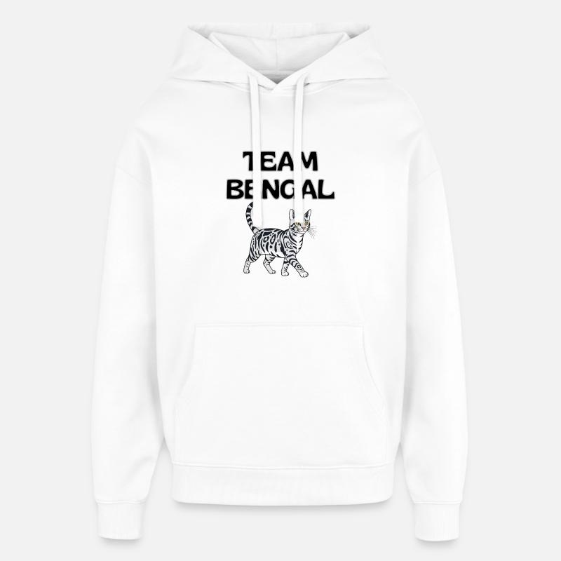 Team Bengal Cat Graphic - Sweat à capuche unisexe Stanley/Stella Oversized - blanc