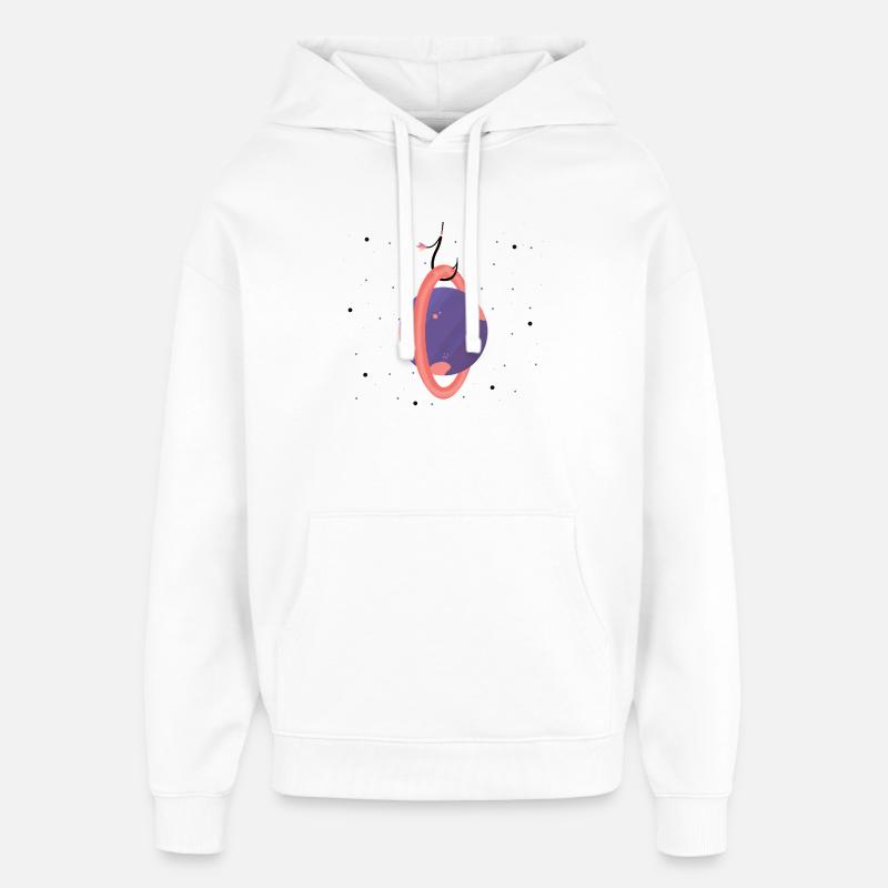 Planète accrochée (1/3) - Sweat à capuche unisexe Stanley/Stella Oversized - blanc