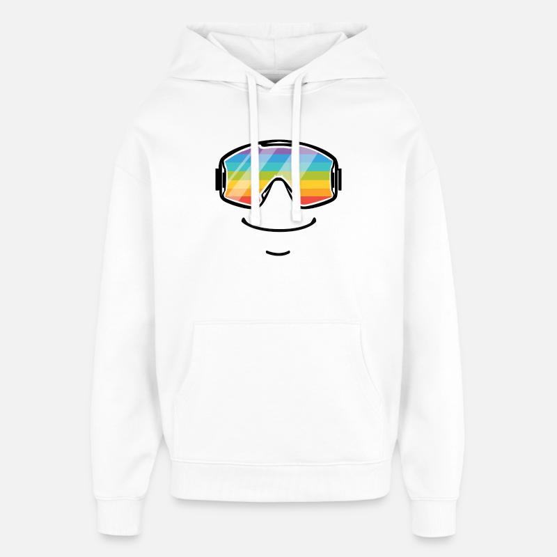 Lunettes de ski Sourire arc-en-ciel Après-Ski - Sweat à capuche unisexe Stanley/Stella Oversized - blanc