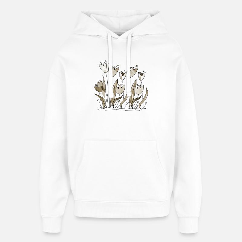 Fleur - Sweat à capuche unisexe Stanley/Stella Oversized - blanc