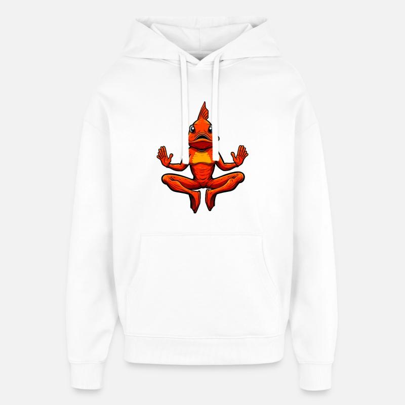 Yoga avec poissons rouges - Sweat à capuche unisexe Stanley/Stella Oversized - blanc