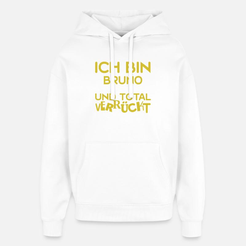 Prénom Bruno - Sweat à capuche unisexe Stanley/Stella Oversized - blanc