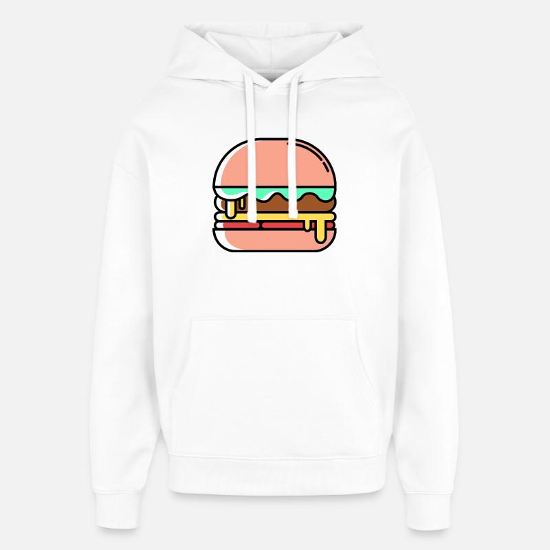 Burger Icon - Sweat à capuche unisexe Stanley/Stella Oversized - blanc