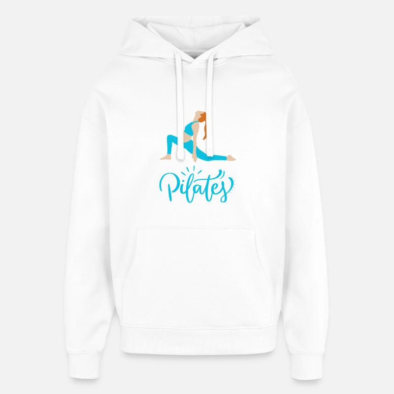 Pilates in Bewegung Blaue Silhouette - Oversized Unisex Hoodie von Stanley/Stella - Weiß