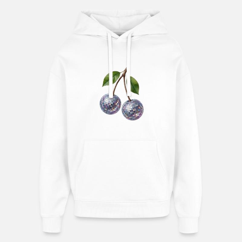 Disco Cherry - Sweat à capuche unisexe Stanley/Stella Oversized - blanc