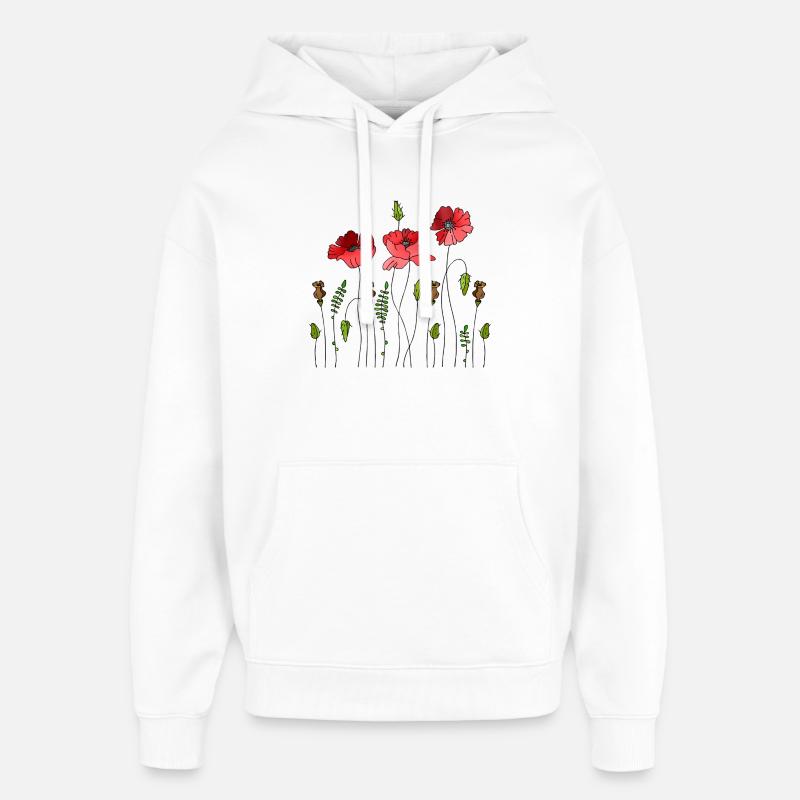 Fleur - Sweat à capuche unisexe Stanley/Stella Oversized - blanc