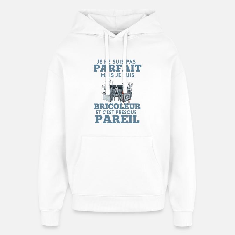 Bricoleur et Presque Parfait - Sweat à capuche unisexe Stanley/Stella Oversized - blanc
