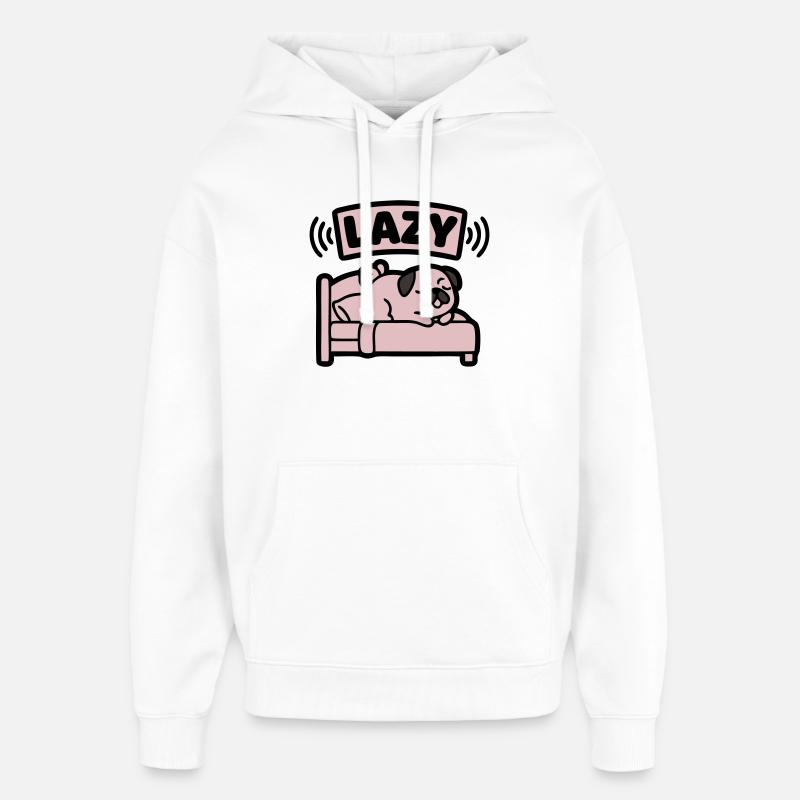  Lazy Mops Hund Bett Introvertiert - Oversized Unisex Hoodie von Stanley/Stella - Weiß