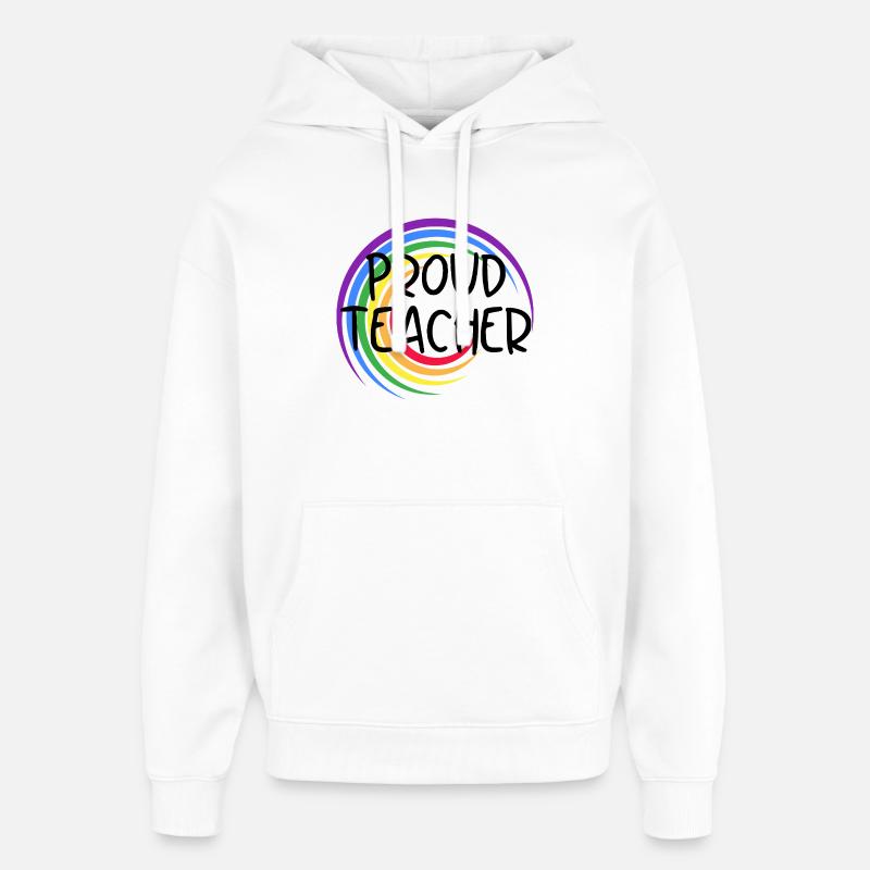 Stolzer Lehrer LGBTQ Pride Regenbogendesign - Oversized Unisex Hoodie von Stanley/Stella - Weiß