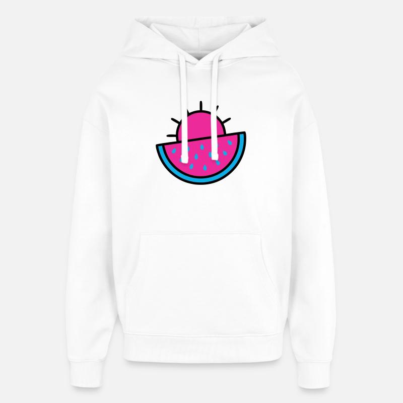 Watermelon Sun 90s Pop Art - Oversized Unisex Hoodie by Stanley/Stella - white