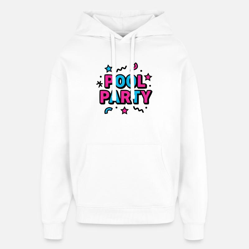 Pool Party 90er Schriftzug - Oversized Unisex Hoodie von Stanley/Stella - Weiß