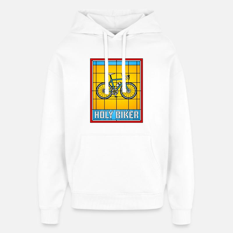 Saint Vélo en Verre Biker - Sweat à capuche unisexe Stanley/Stella Oversized - blanc