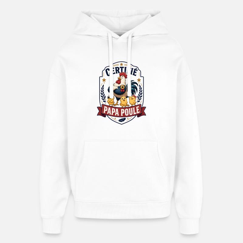 Zertifizierter Daddy Hen - Oversized Unisex Hoodie von Stanley/Stella - Weiß