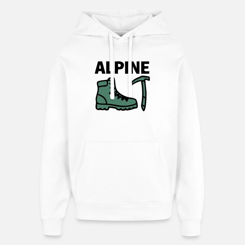 Wanderschuh Eispickel Alpine Bergsteigen Klettern - Oversized Unisex Hoodie von Stanley/Stella - Weiß