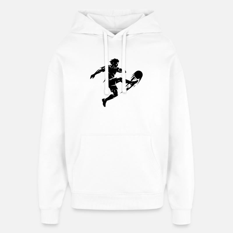 Silhouette du footballeur - Sweat à capuche unisexe Stanley/Stella Oversized - blanc