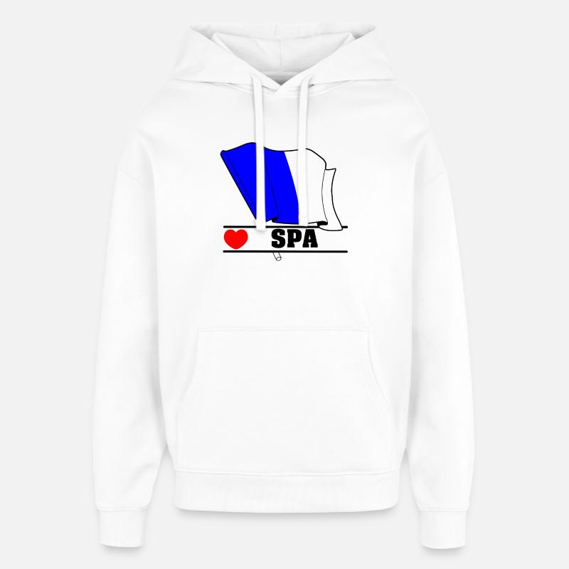 Love Spa Belgium - Sweat à capuche unisexe Stanley/Stella Oversized - blanc