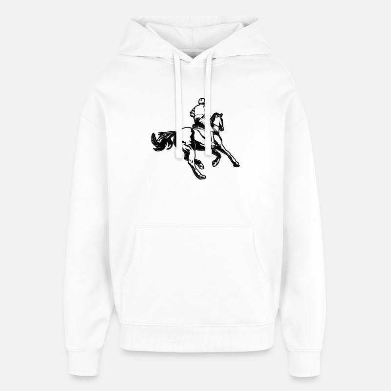 Équestre - Sweat à capuche unisexe Stanley/Stella Oversized - blanc